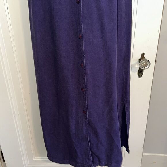 NWT vintage Russ Berens purple linen sleeveless button front maxi dress - Picture 3 of 9